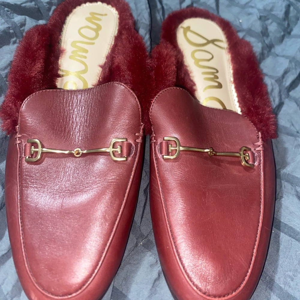 Sam Edelman Women's Red Loafers with Gold Detail